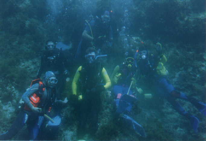 Underwater portrait of the group in Gozo